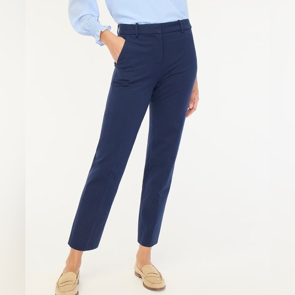 J. Crew Blue Petite Kallie straight-leg pant Size 4 - Picture 1 of 4